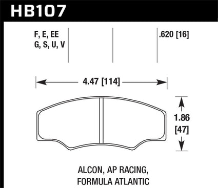 Hawk CP2361/CP3228/CP5104/CP5144 AP Racing DTC-60 Brake Pads