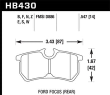 Hawk 00-07 Ford Focus DTC30 Rear Race Brake Pads