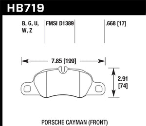 Hawk 2013-2016 Porsche 911 Series Performance Ceramic Front Brake Pads (Does not fit S models)
