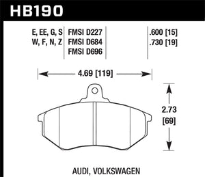 Hawk Performance Reace Blue 9012 Brake Pads