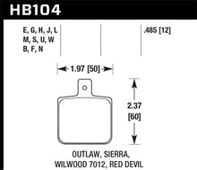 Hawk DTC-60 Wilwood DL Single Outlaw w/ 0.156in Center Hole Race Brake Pads