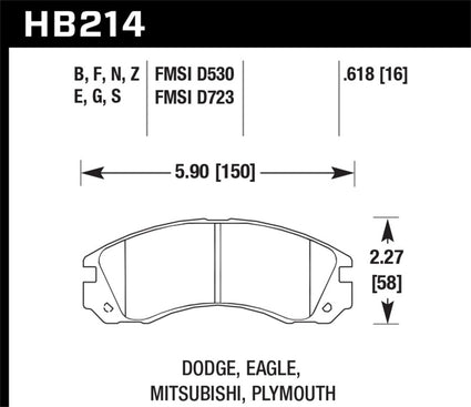 Hawk Mitsubishi Eclipse GT Performance Ceramic Street Front Brake Pads