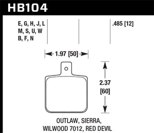 Hawk Sierra/Outlaw/Wilwood Blue 9012 Race Brake Pads