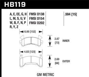 Hawk 78-87 Buick Regal DTC-60 Front Brake Pads