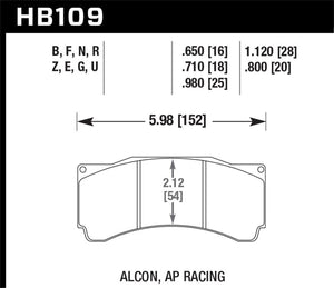 Hawk AP Racing 16.51mm Blue 9012 Race Brake Pads