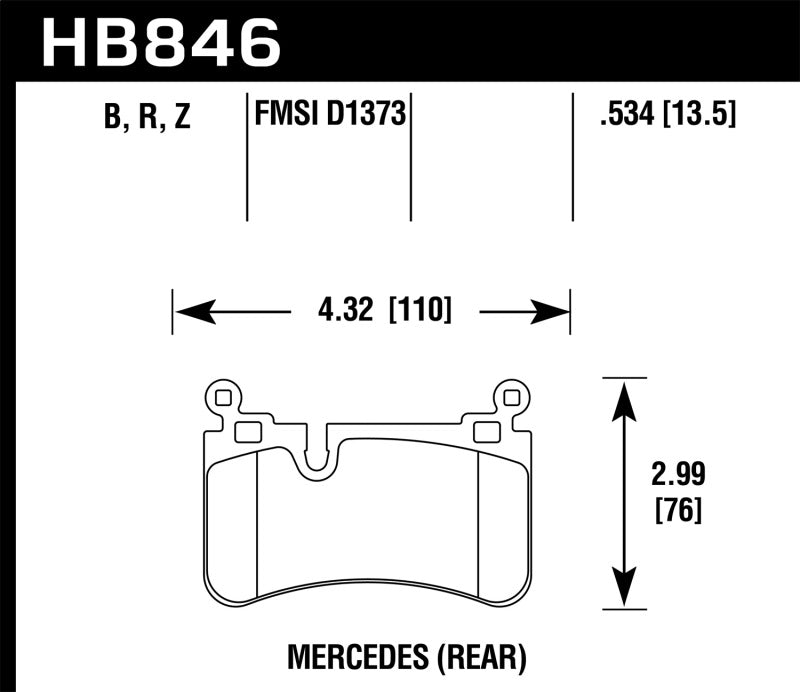 Hawk 08-13 Mercedes C-Class Performance Ceramic Street Rear Brake Pads